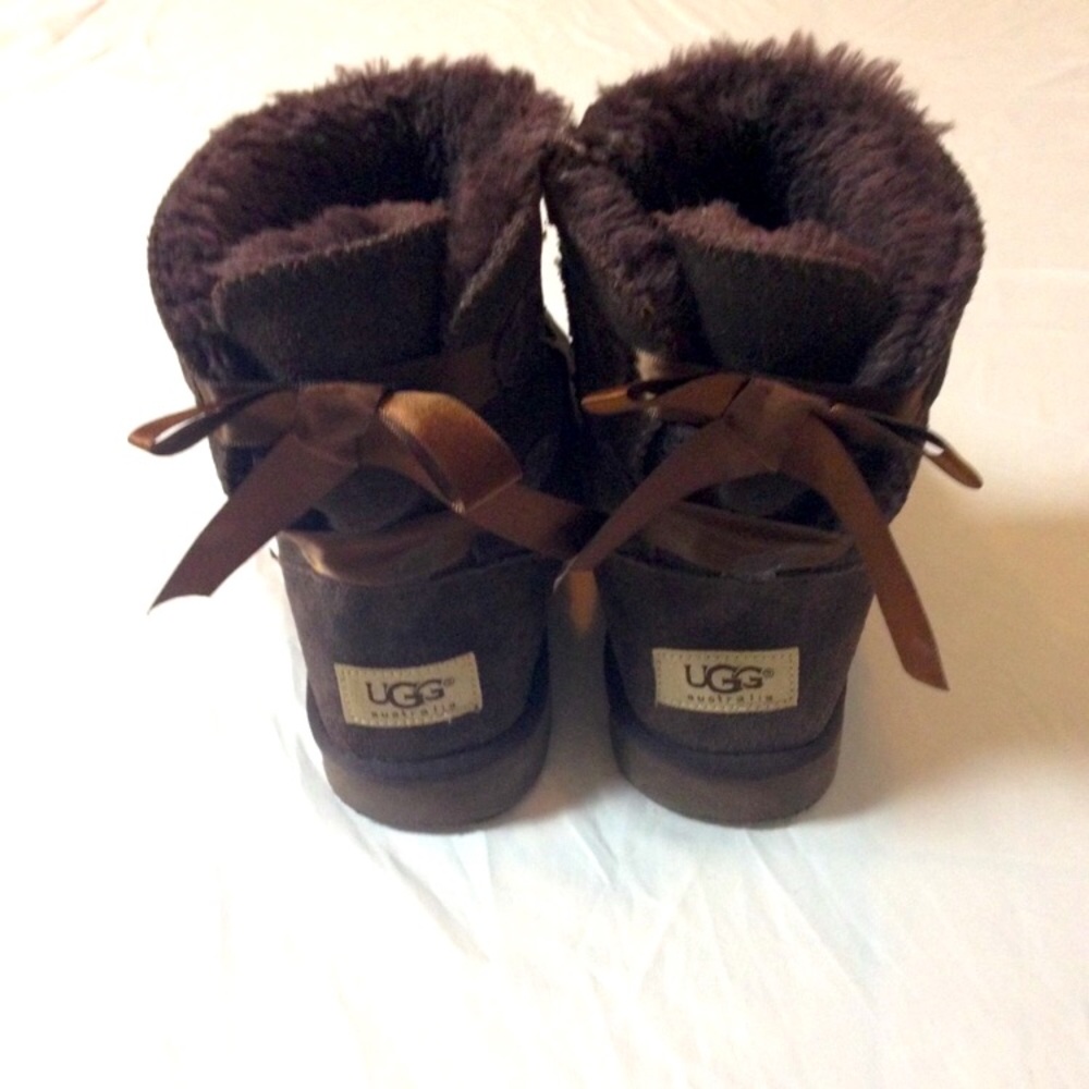 Uggs Dark Brown Bow Tie Boots Size: 4
